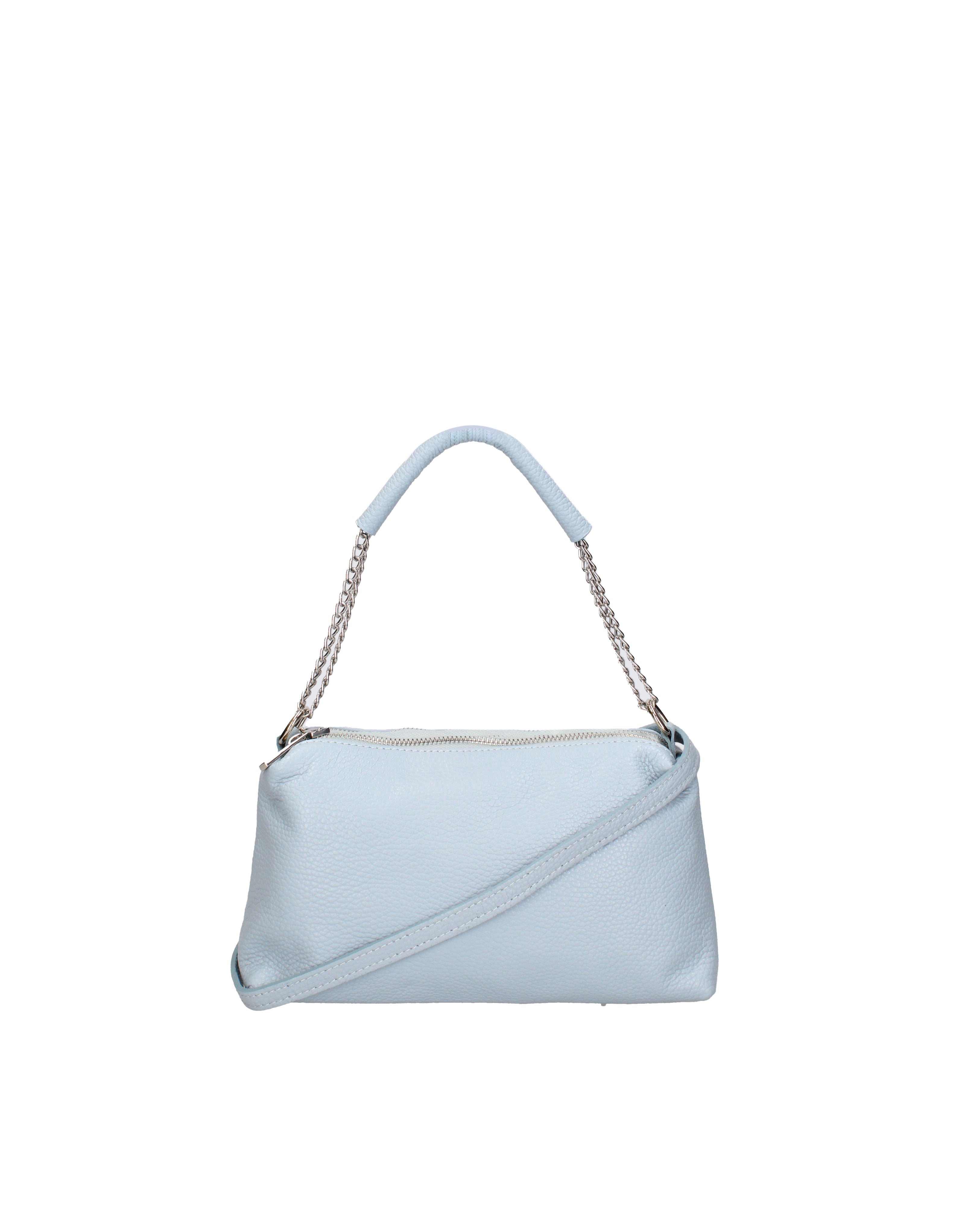 Borsa a spalla da donna Vera pelle 07141-D92 CELESTE Viola Castellani