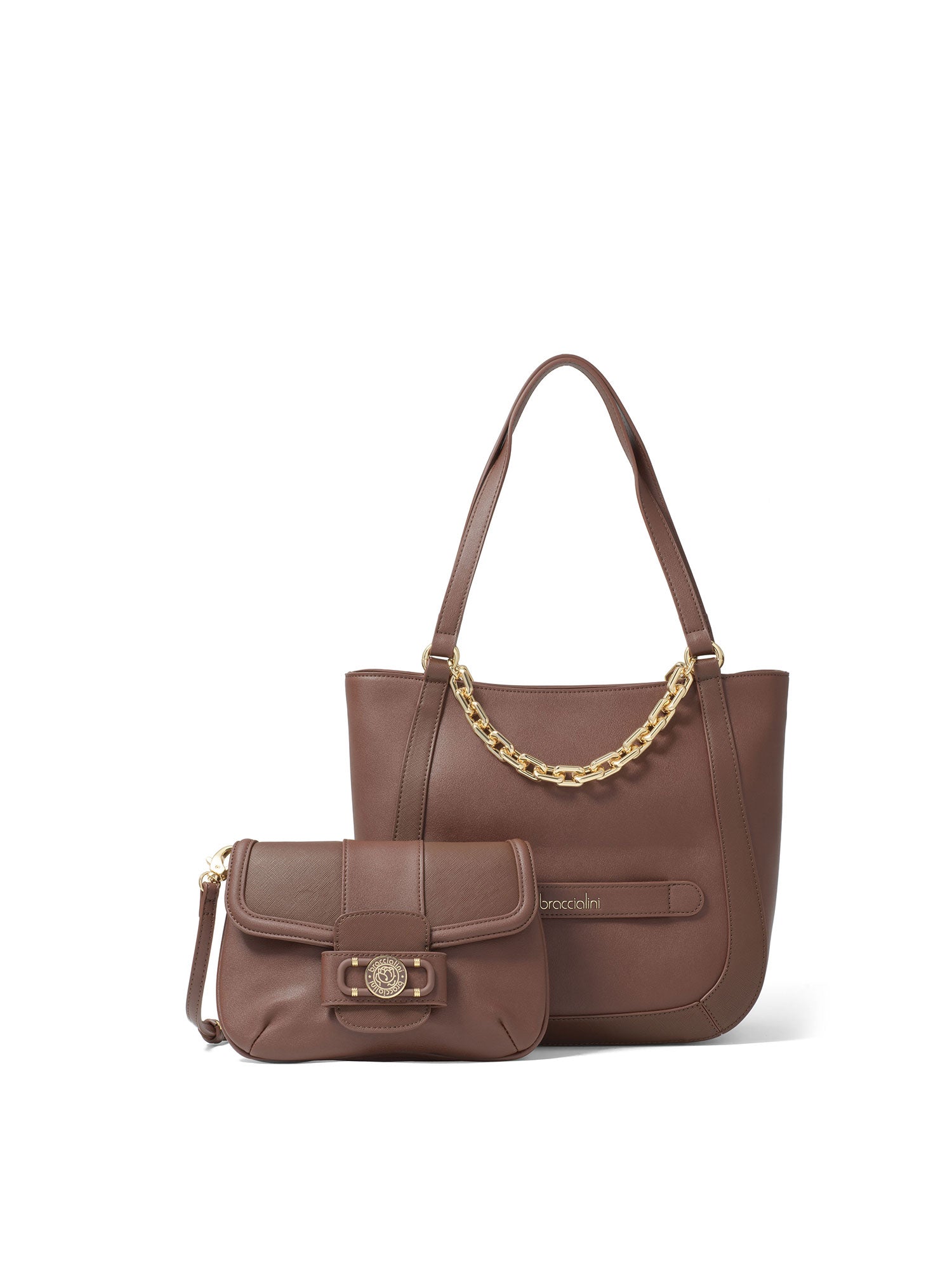 Auriela Borsa a spalla da donna Poliestere + Poliuretano B16835-MARRONE Braccialini