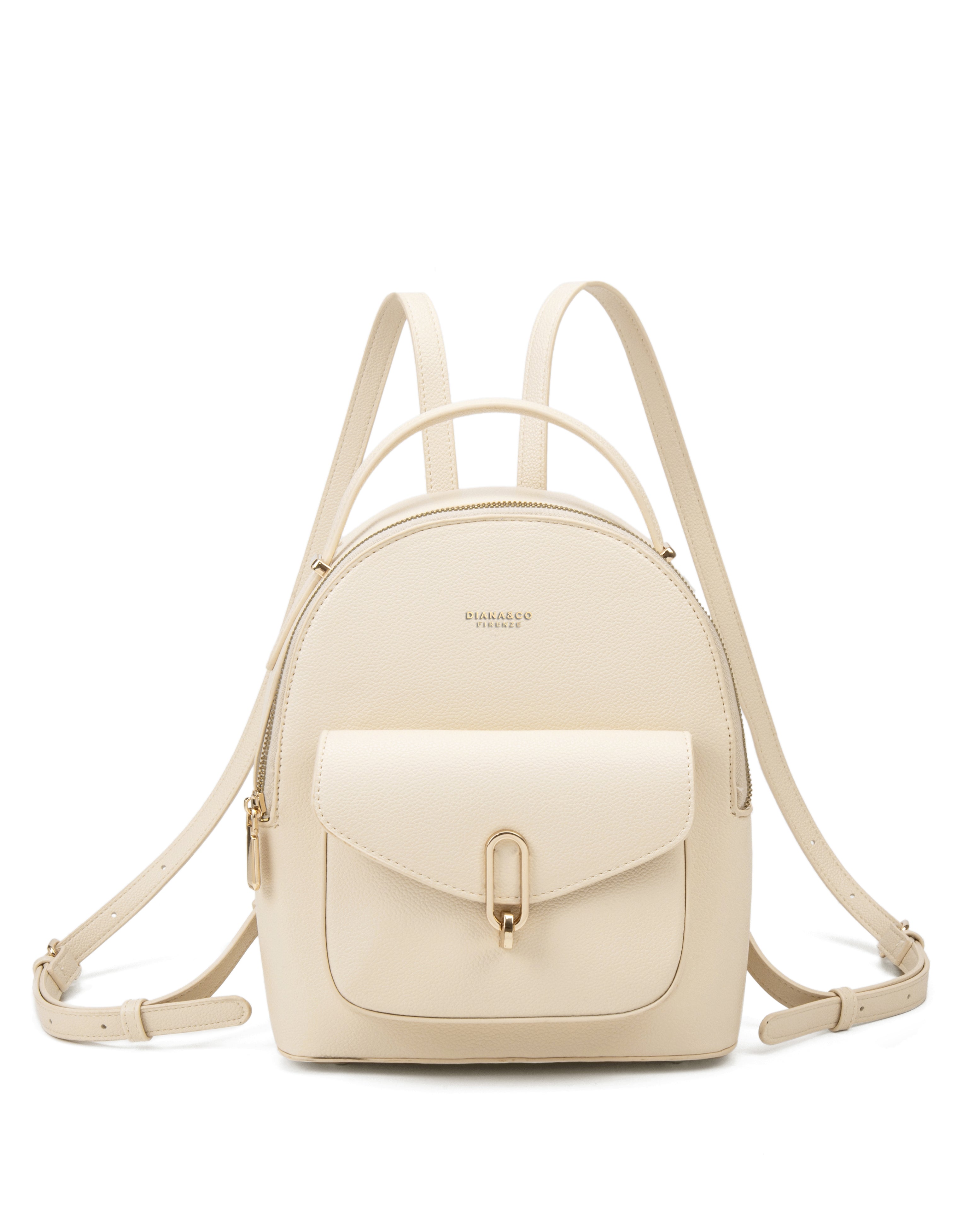 Zaino da donna in pelle vegana Casual 712-3PT-BEIGE Diana&co