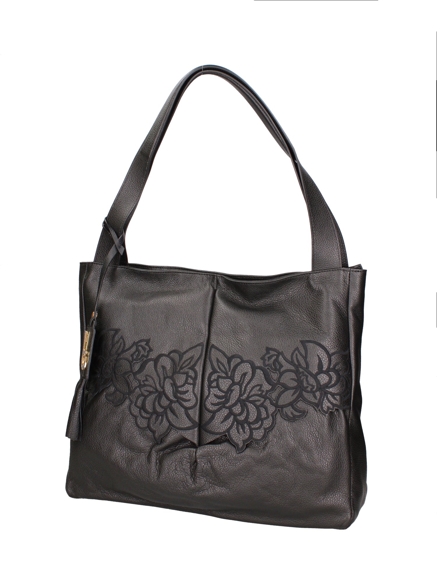 Erebea Elite Borsa a spalla da donna 100% Poliuretano B16663-NERO Braccialini
