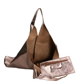 Argenta Borsa a spalla da donna Pelle laminata 05358-L005 BRONZO Gave Lux