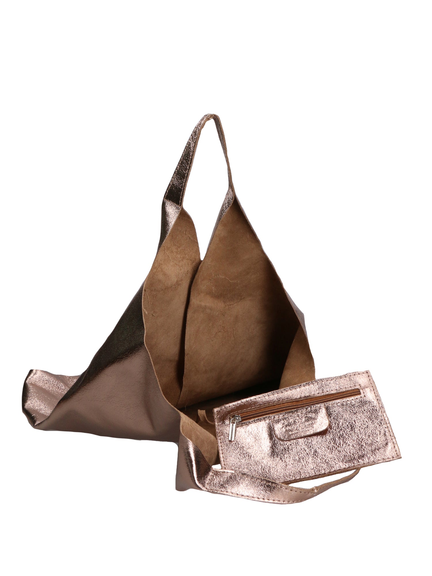 Argenta Borsa a spalla da donna Pelle laminata 05358-L005 BRONZO Gave Lux