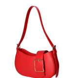Borsa a spalla da donna 100% vera pelle 07213-L214 ROSSO Roberta Rossi