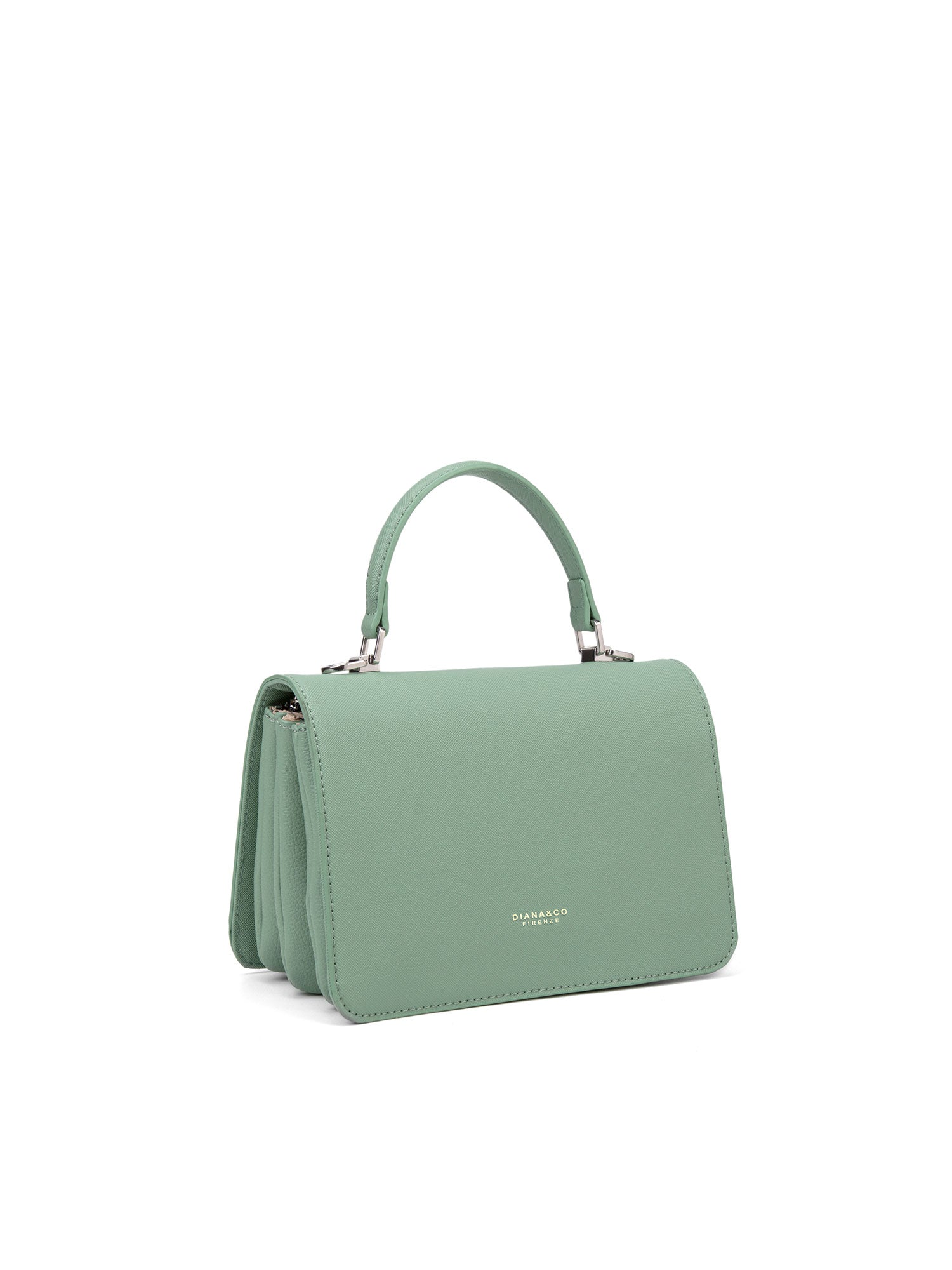 Borsa a mano da donna 100% pelle vegana PU 722-3PT-JADE GREEN Diana&co