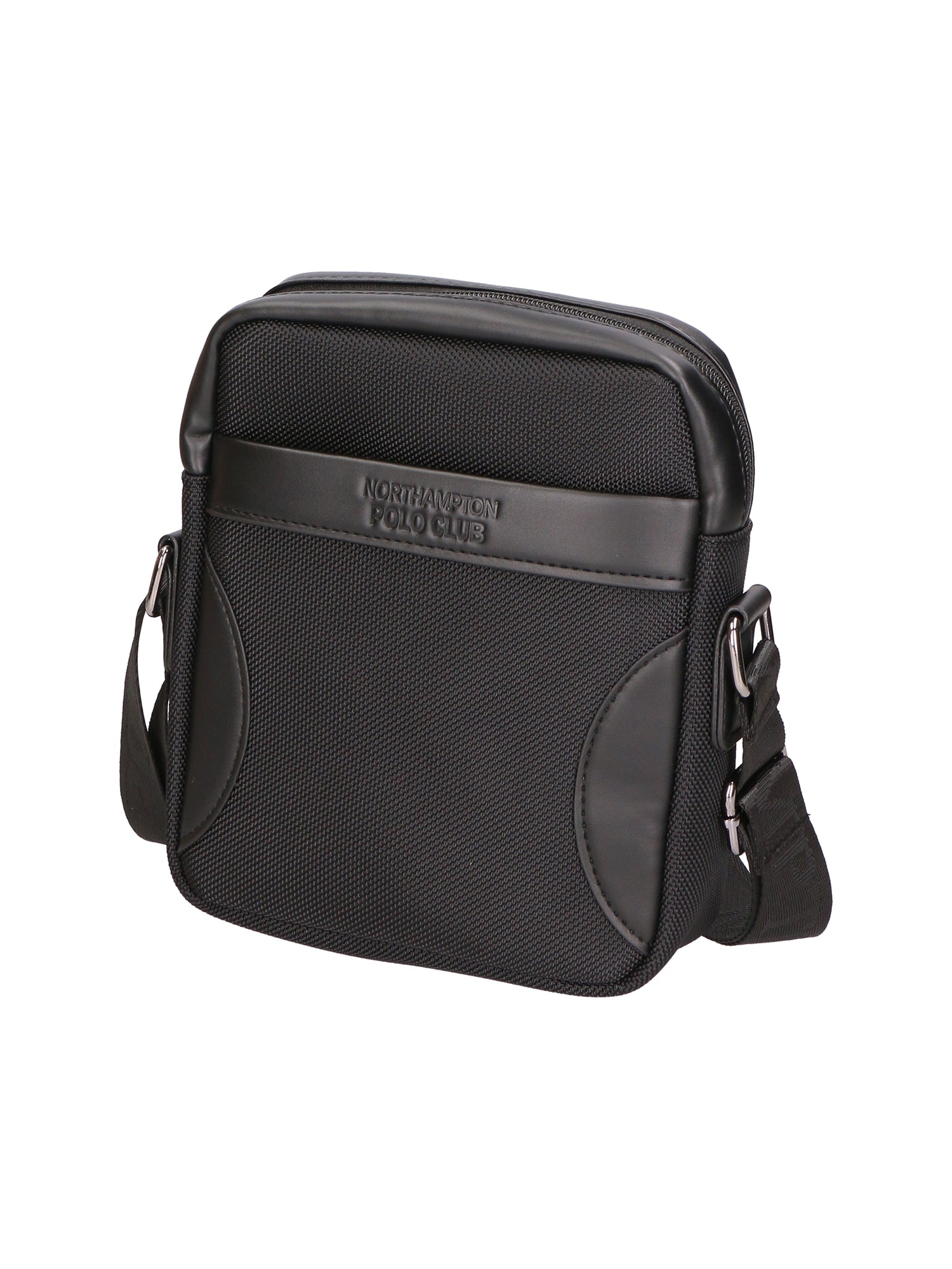 Borsa a tracolla uomo Pelle vegana e nylon PCL3062-BLACK Northampton Polo Club