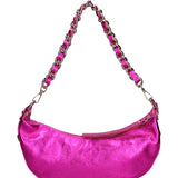 Borsa a spalla da donna Vera pelle dollaro metallizzata JR-W-1047-FUXIA LAMINA John Richmond