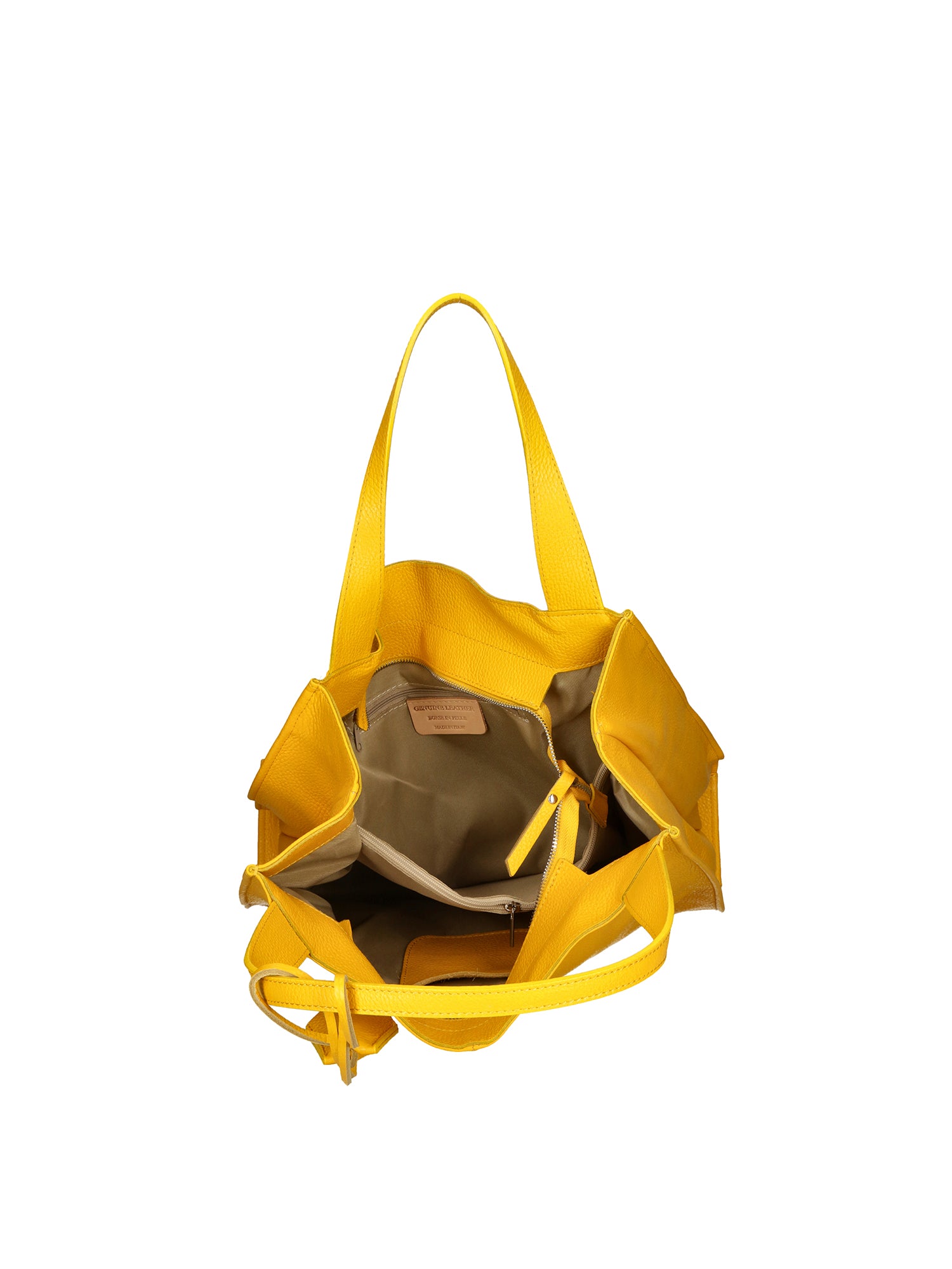 Aelia Borsa a spalla da donna Vera pelle 3312-D04 GIALLO YELLOW Gave Lux
