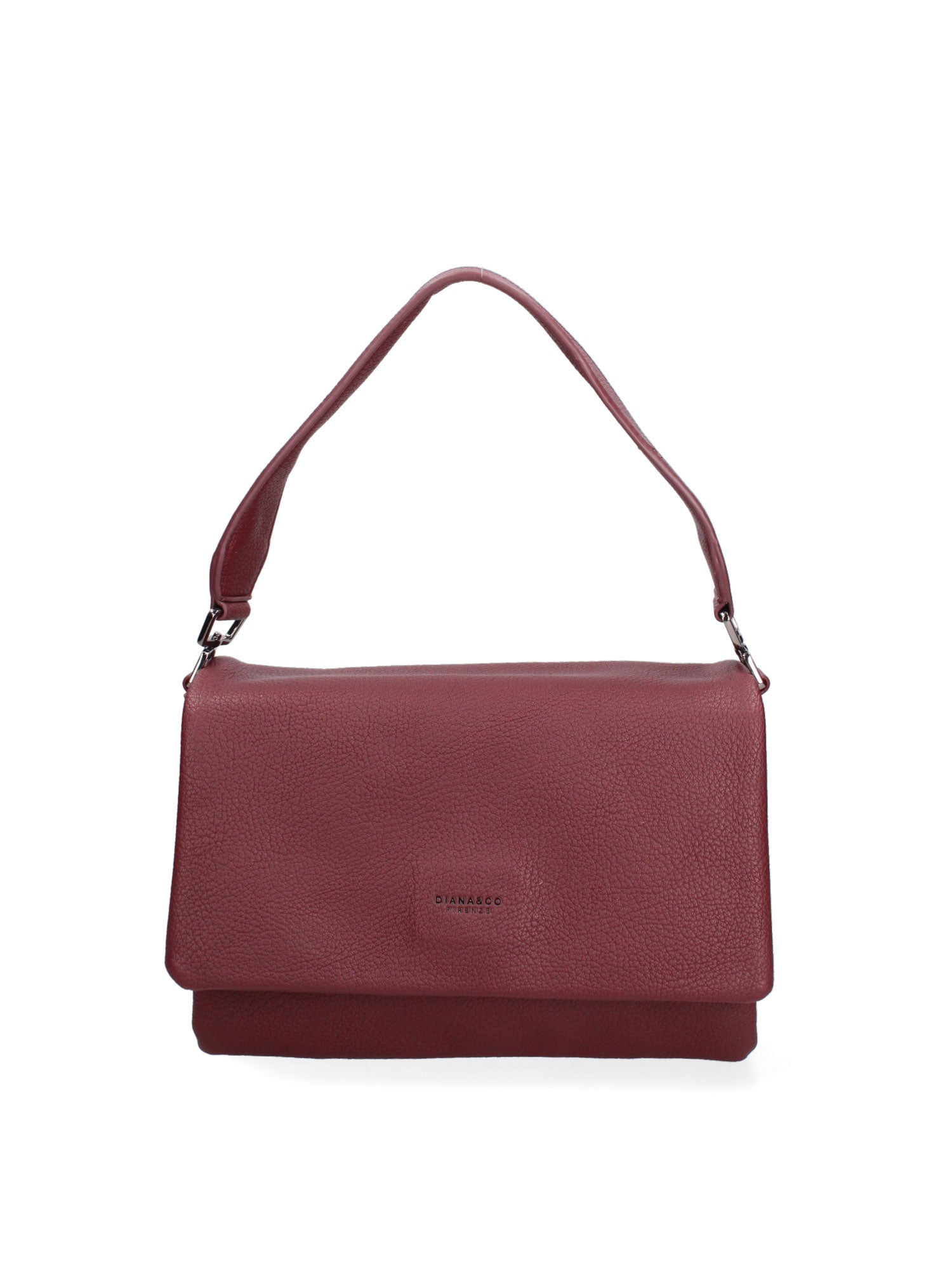 Borsa a spalla da donna Ecopelle vegana 637-1-BURGUNDY Diana&co