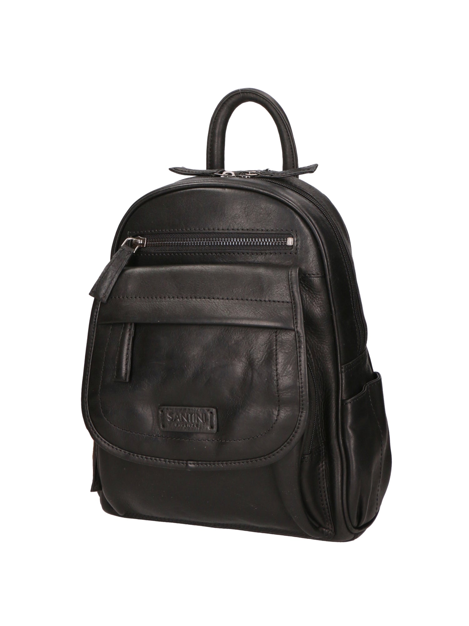 SN5862447-BLACK Zaino unisex in vera pelle Made in Italy Santini Firenze