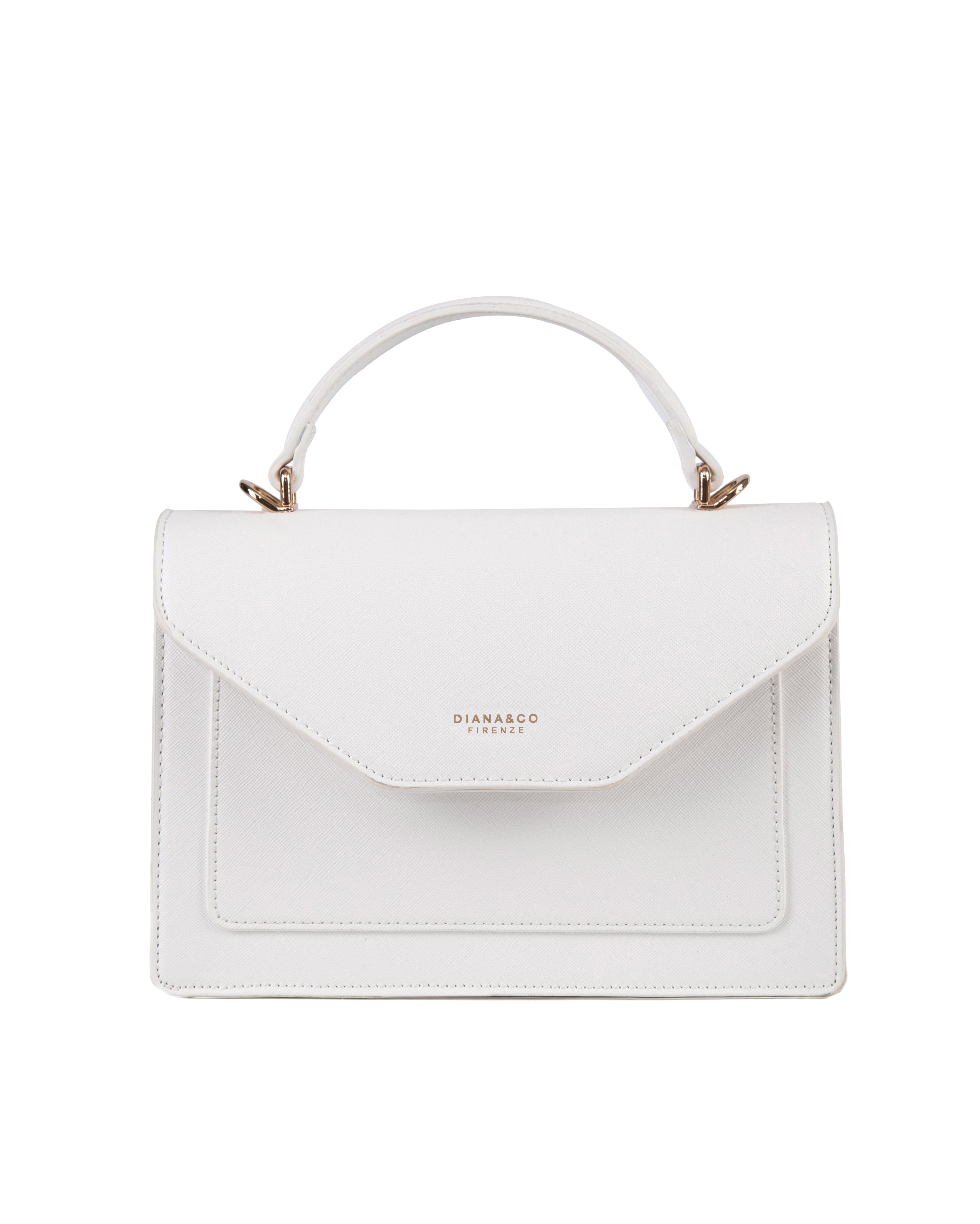 Borsa a mano da donna 100% pelle vegana PU 700-2PT-WHITE Diana&co