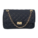 Clizia Borsa a spalla da donna Vera pelle 6078-S24 BLU JEANS Gave Lux