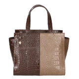 Ariana Borsa a mano da donna Vera pelle stampata cocco 05435-C40 TAUPE C23 T.MORO Gave Lux