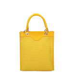 Borsa a mano da donna Misto pelle e tessuto 07149-D04 GIALLO Roberta Rossi