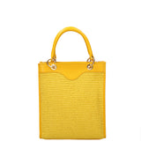 Borsa a mano da donna Misto pelle e tessuto 07149-D04 GIALLO Roberta Rossi