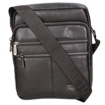 Borsa a tracolla uomo 100% pelle PU PCL3103-BLACK Northampton Polo Club