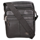 Borsa a tracolla uomo 100% pelle PU PCL3103-BLACK Northampton Polo Club