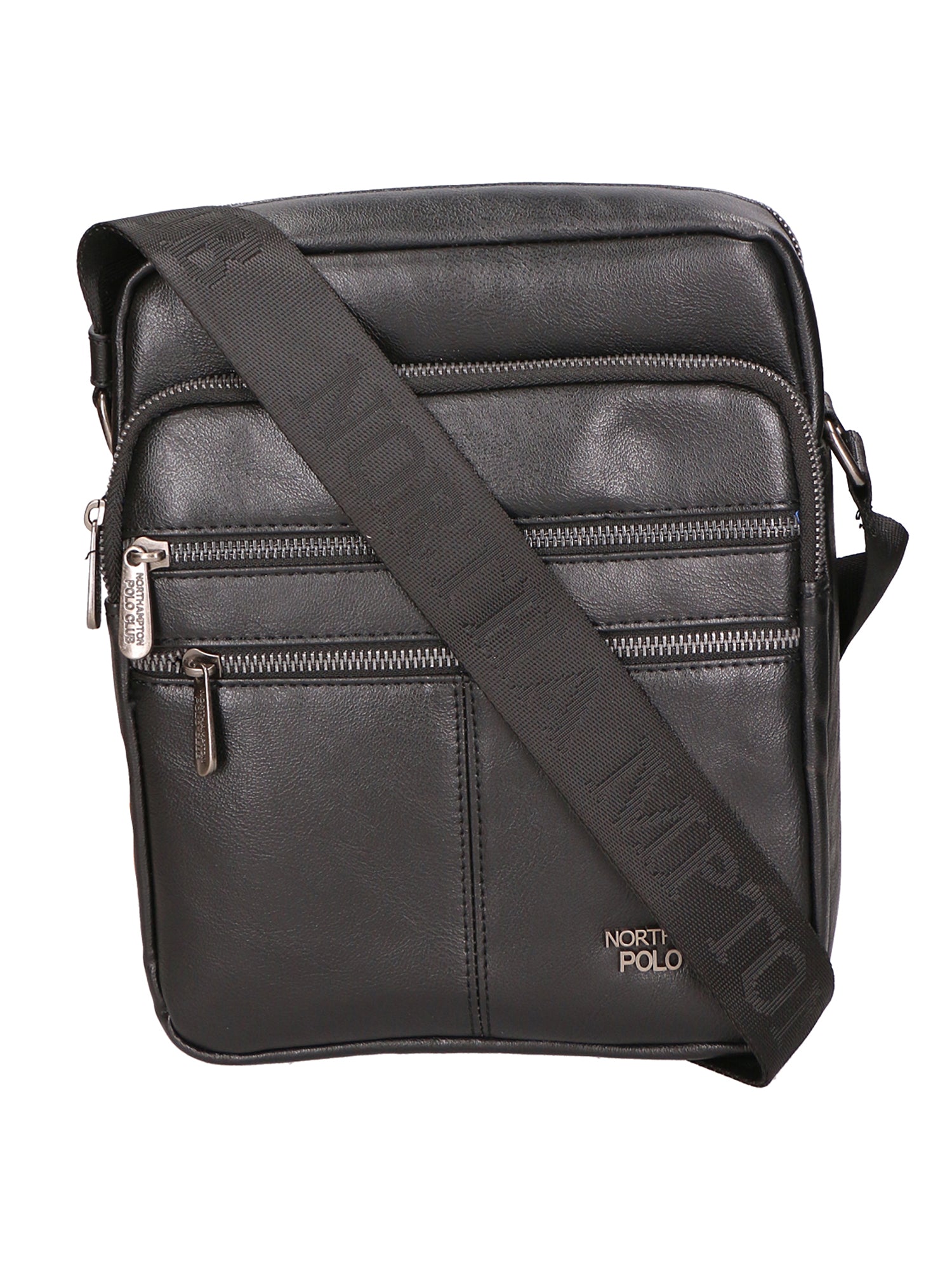 Borsa a tracolla uomo 100% pelle PU PCL3103-BLACK Northampton Polo Club