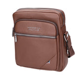 Borsa a tracolla uomo Pelle PU vegana PCL3025-LIGHT BROWN Northampton Polo Club