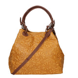 Elenia Borsa a mano da donna Vera pelle 80049-031 CUOIO SCURO Gave Lux