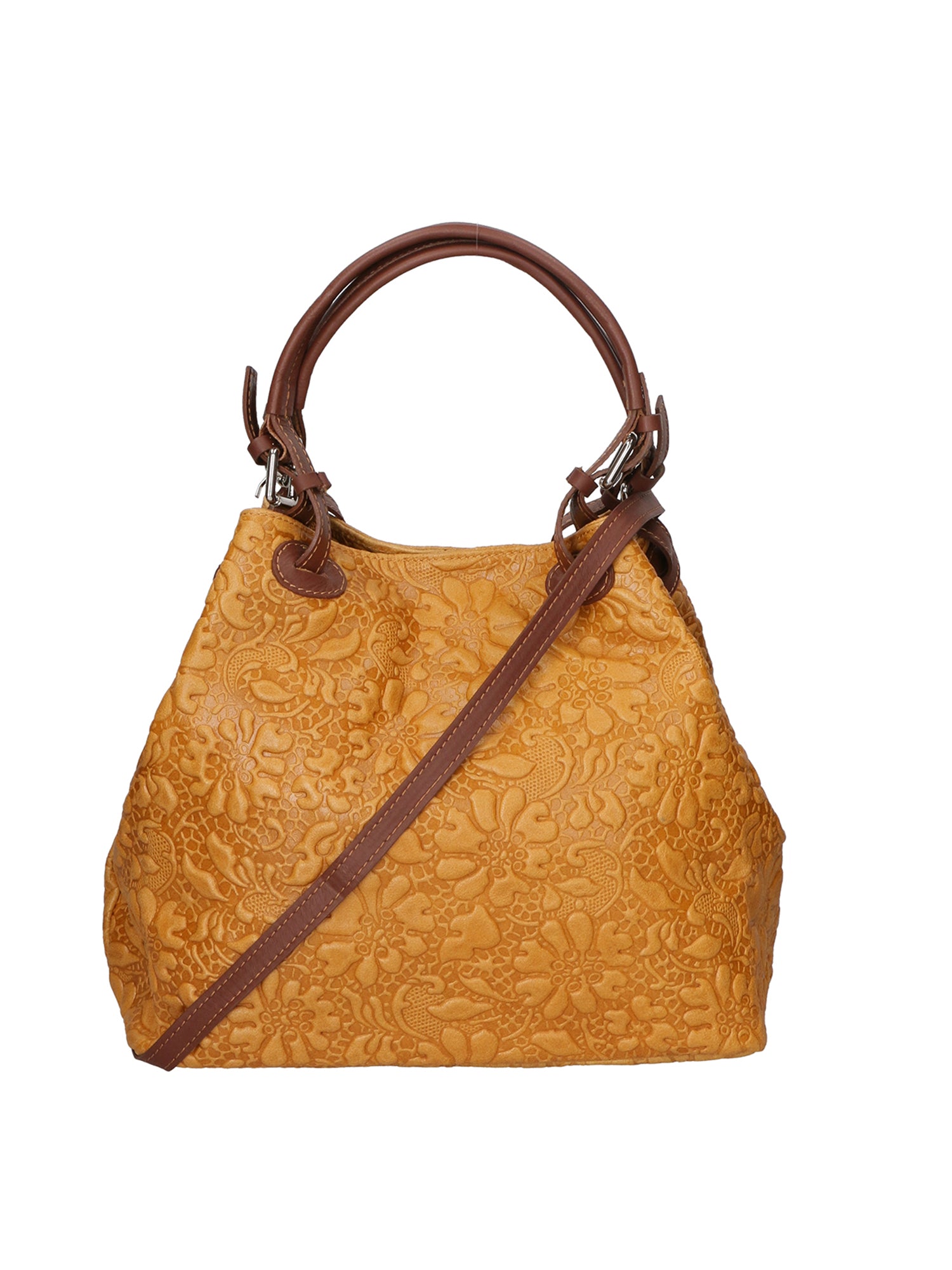 Elenia Borsa a mano da donna Vera pelle 80049-031 CUOIO SCURO Gave Lux
