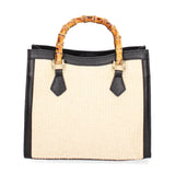 Eterea Borsa a mano da donna Misto pelle e tessuto 05097-142+D28 NERO Gave Lux