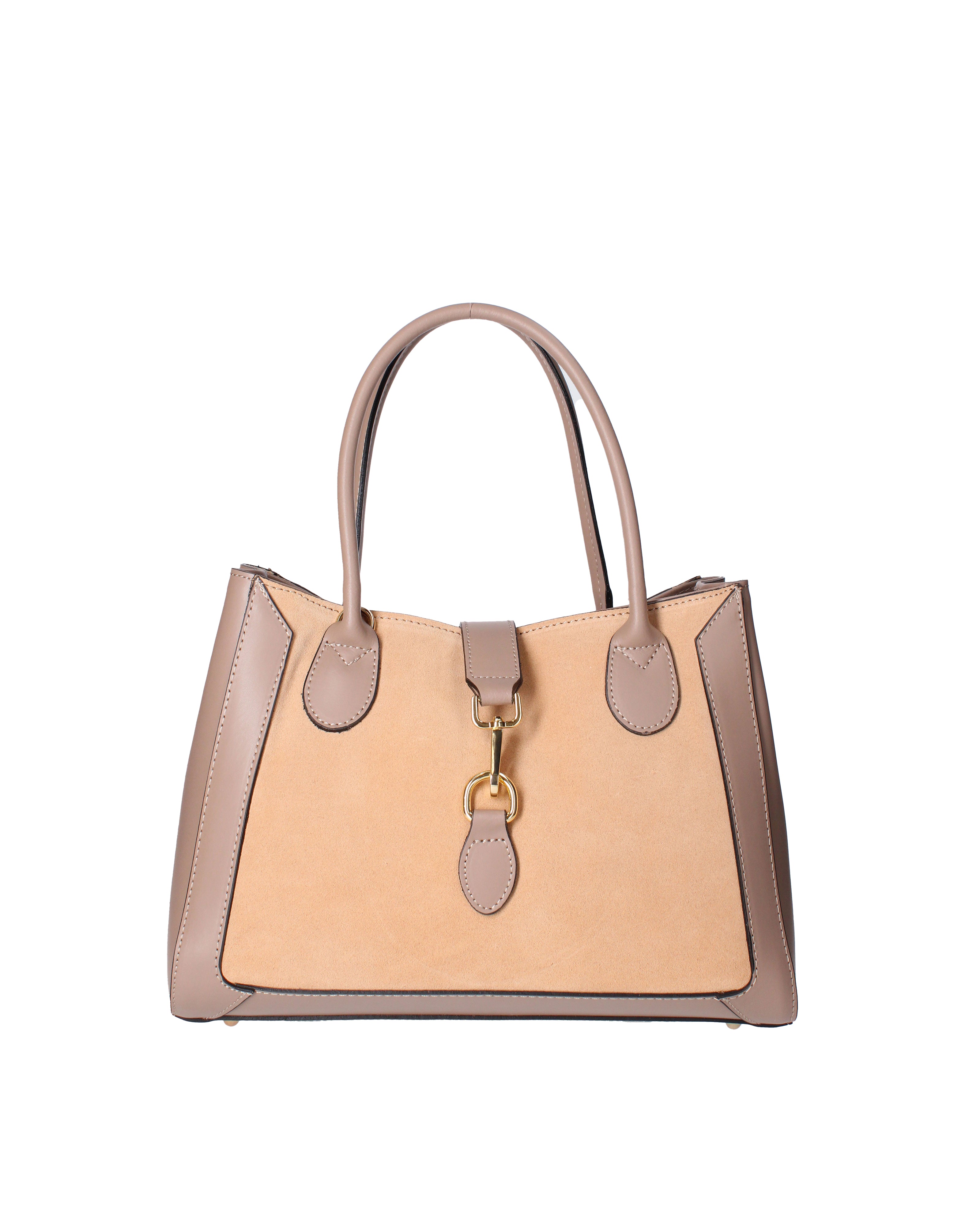 Jordana Borsa a mano da donna Vera pelle e suede 07150-L110 TAUPE Viola Castellani