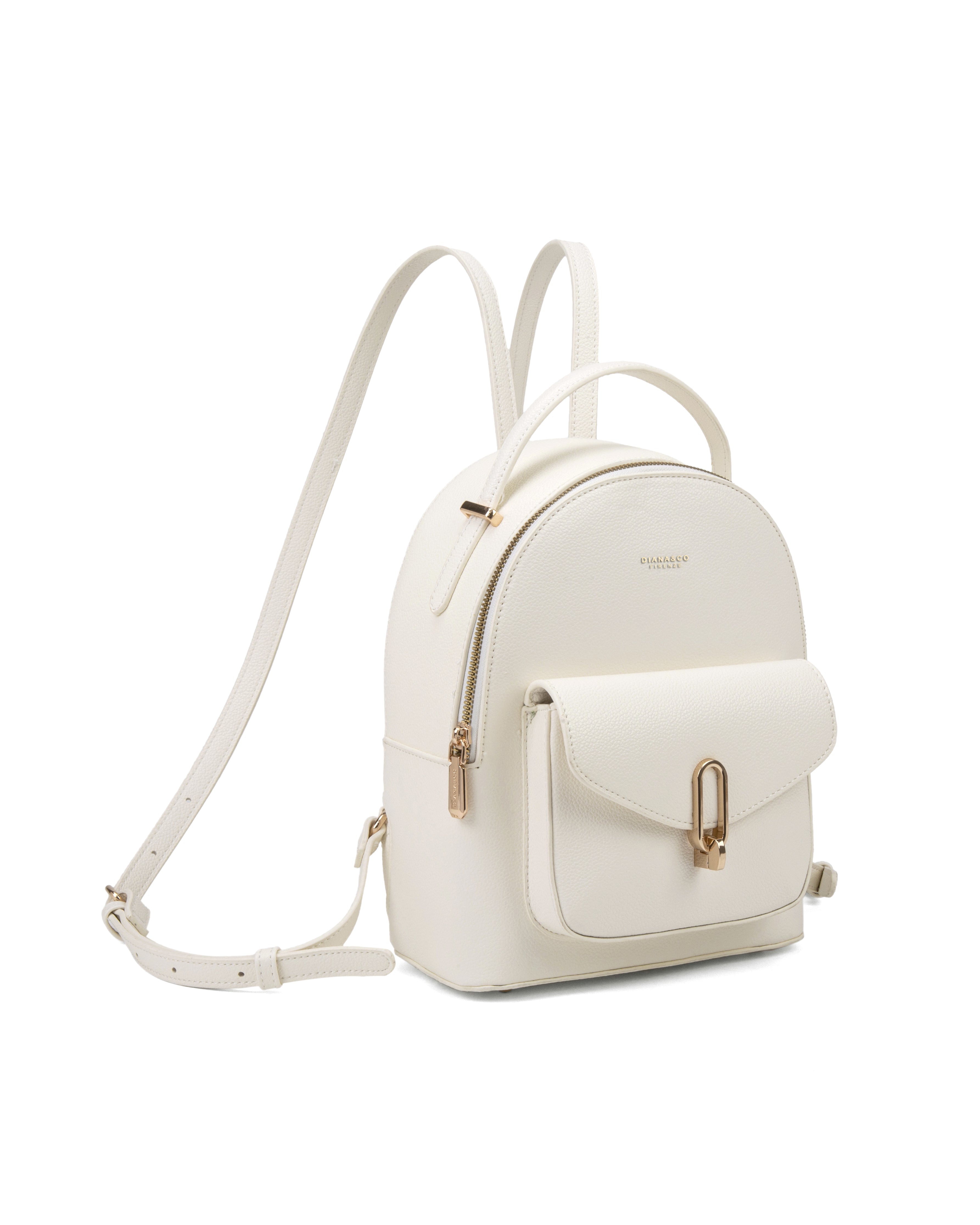 Zaino da donna in pelle vegana Casual 712-3PT-WHITE Diana&co