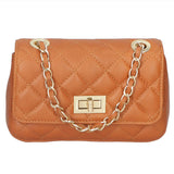 Carolina Borsa a spalla da donna Vera pelle 1073-S17 CUOIO SCURO Gave Lux