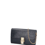 Borsa a tracolla da donna Vera pelle 00734-LU26 BLU SCURO Viola Castellani