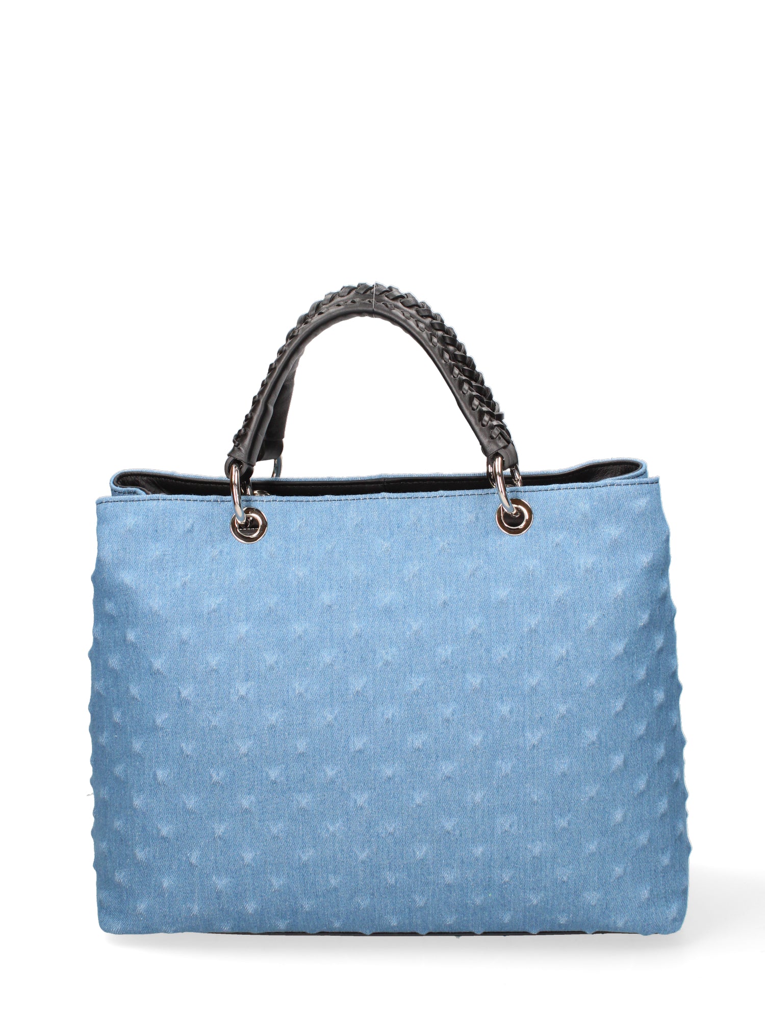 Borsa a mano da donna Vera pelle JR-W-1113JS-DARK JEANS-BLACK John Richmond