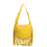 Zefira Borsa a spalla da donna Pelle Scamosciata 8630-GIALLO YELLOW Gave Lux