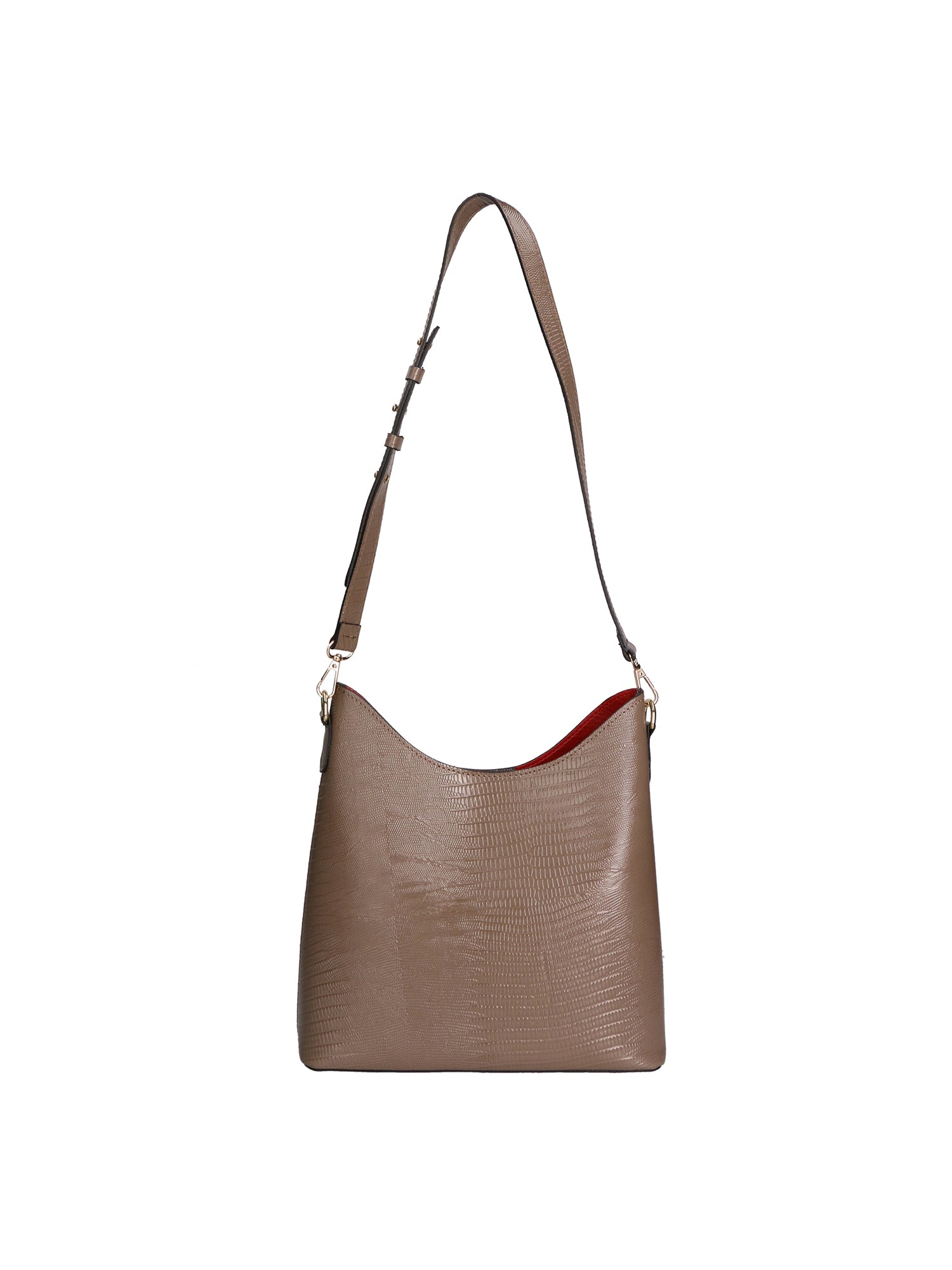 Carmine Borsa a spalla da donna Vera pelle 05442-LU40 TAUPE SCURO DARK TAUPE Gave Lux