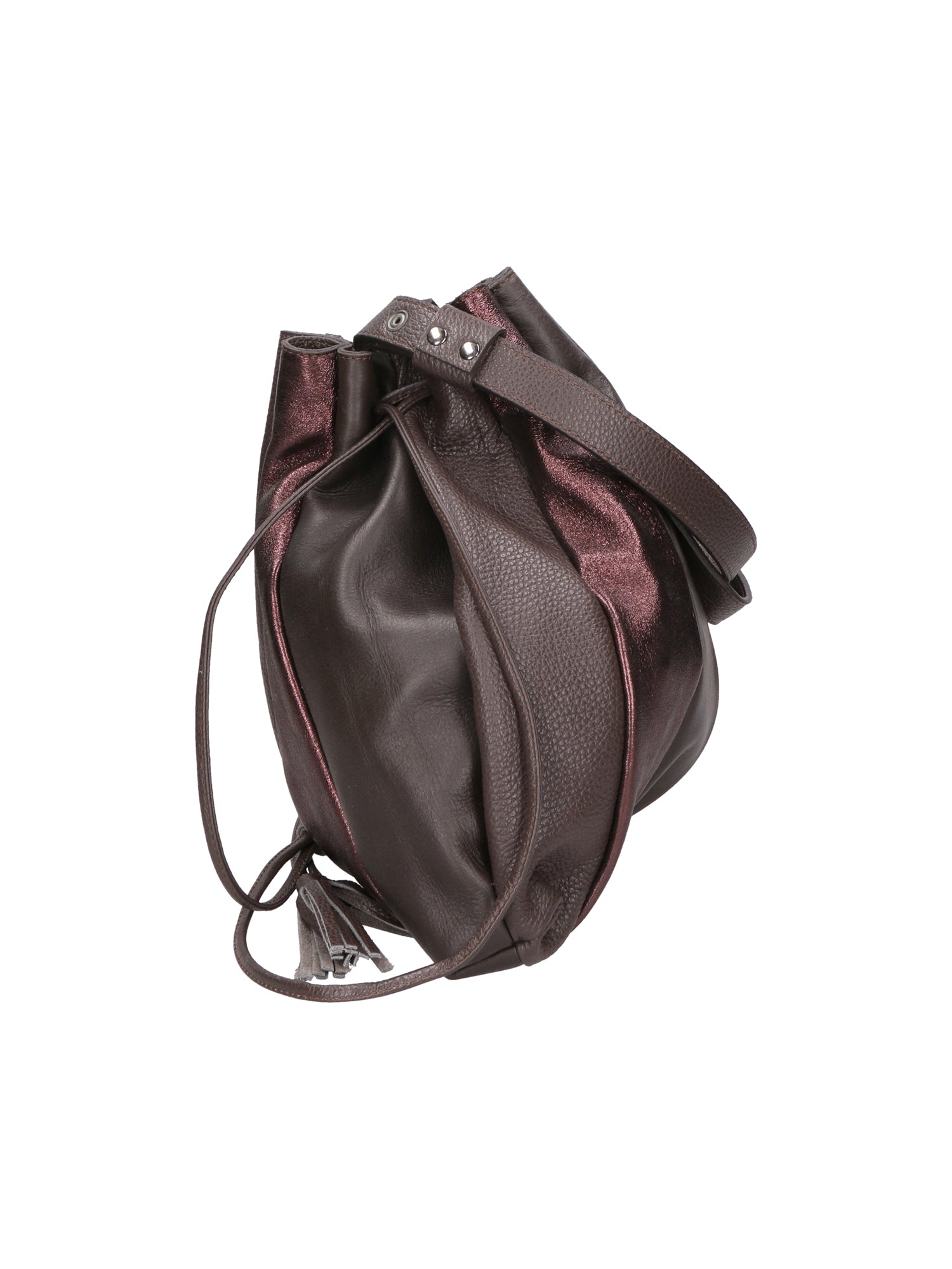 Nunzia Borsa a spalla da donna Vera pelle 576042-T.MORO DARK BROWN Gave Lux