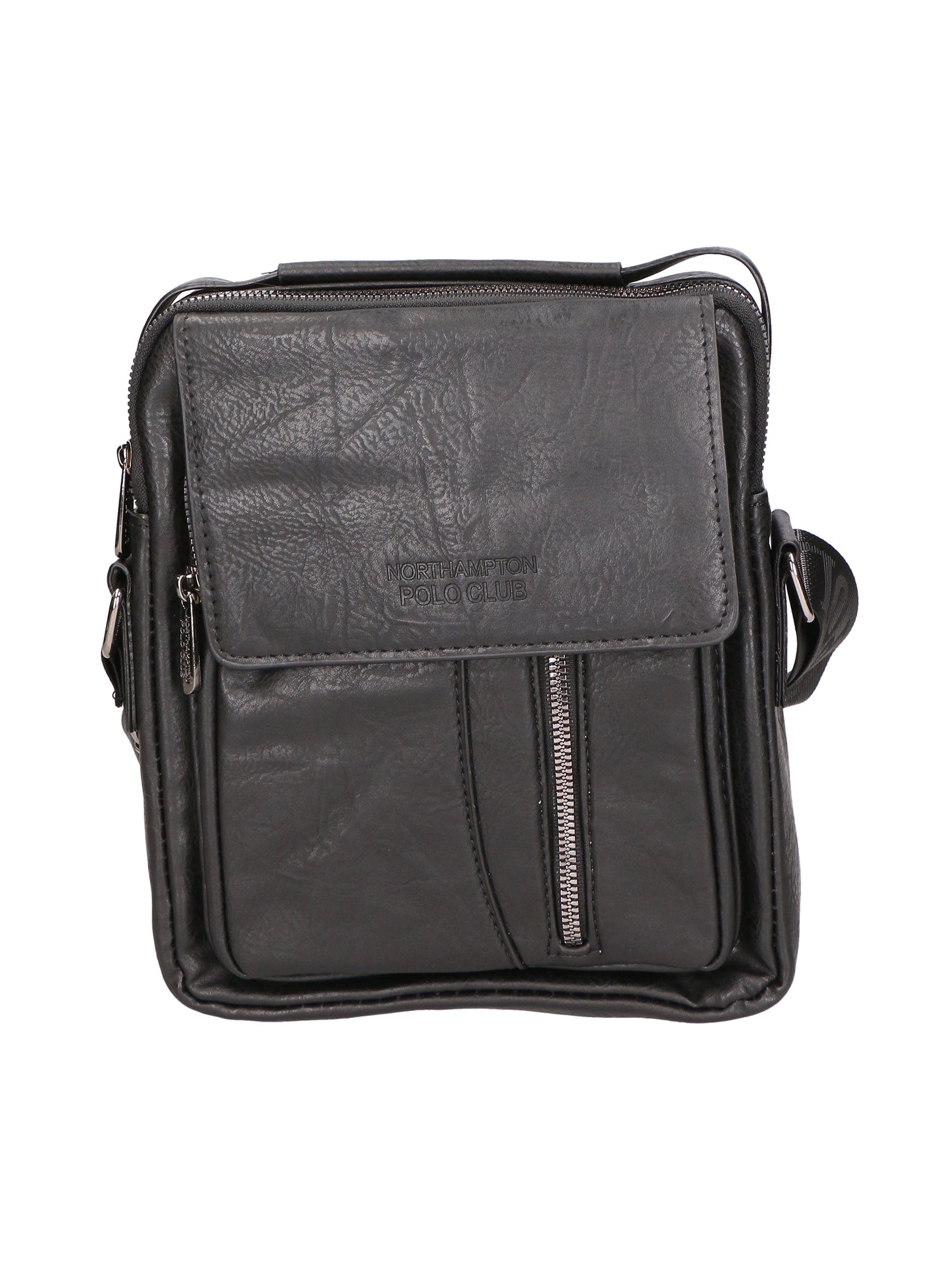 Borsa a tracolla uomo 100% pelle PU PCL3053-BLACK Northampton Polo Club