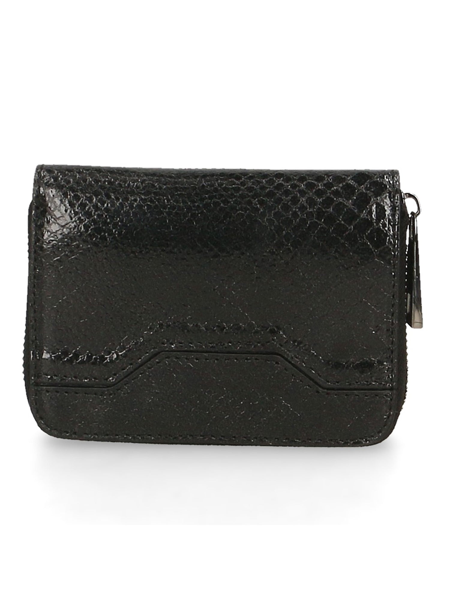 Nohemi Portafoglio donna vera pelle Zip 524072-NERO BLACK Gave Lux