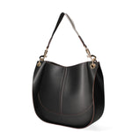 Borsa a spalla da donna 100% pelle riciclata 07224-Nero Viola Castellani