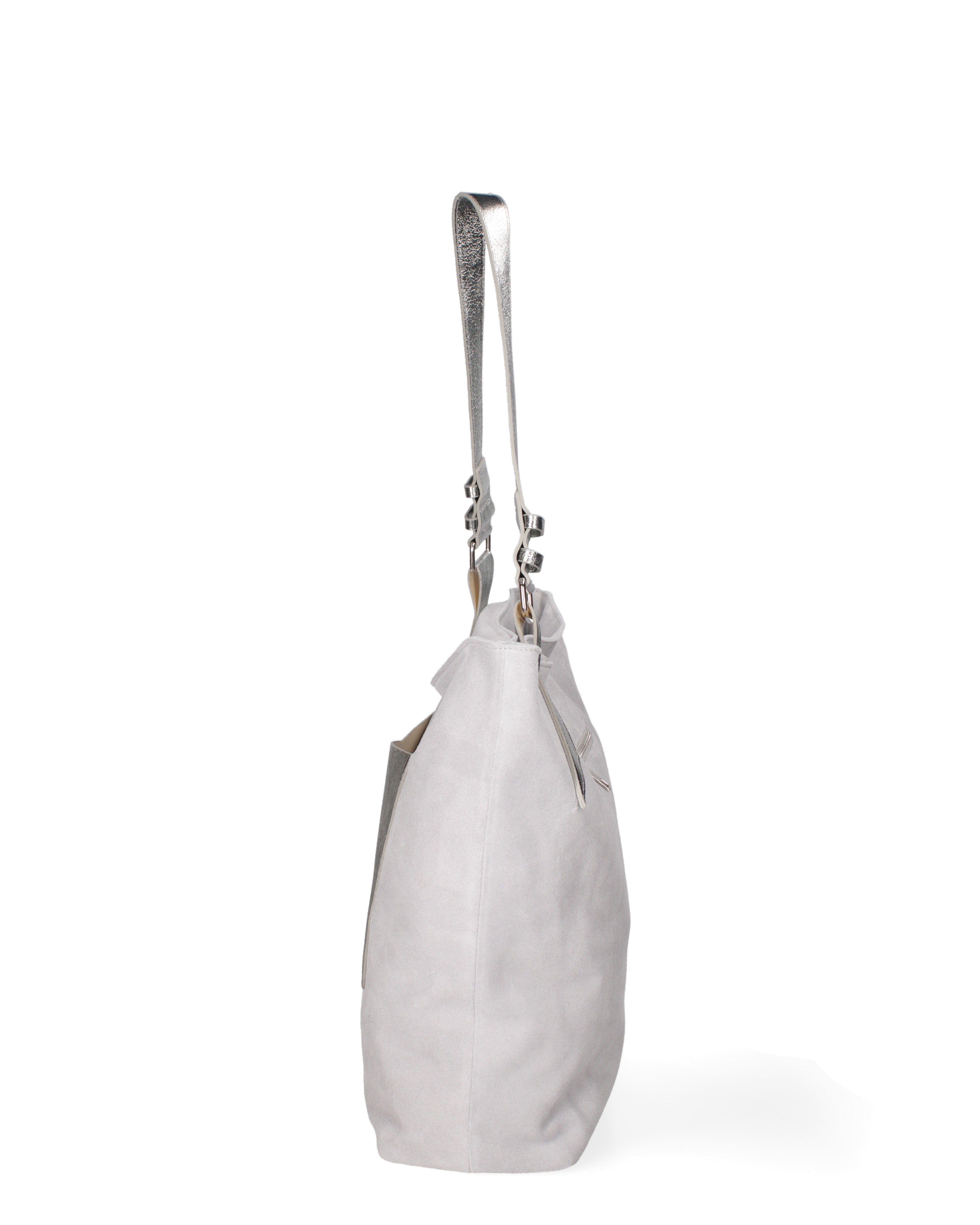 Borsa a spalla da donna Vera pelle 07312-D21 GRIGIO+L020 Roberta Rossi