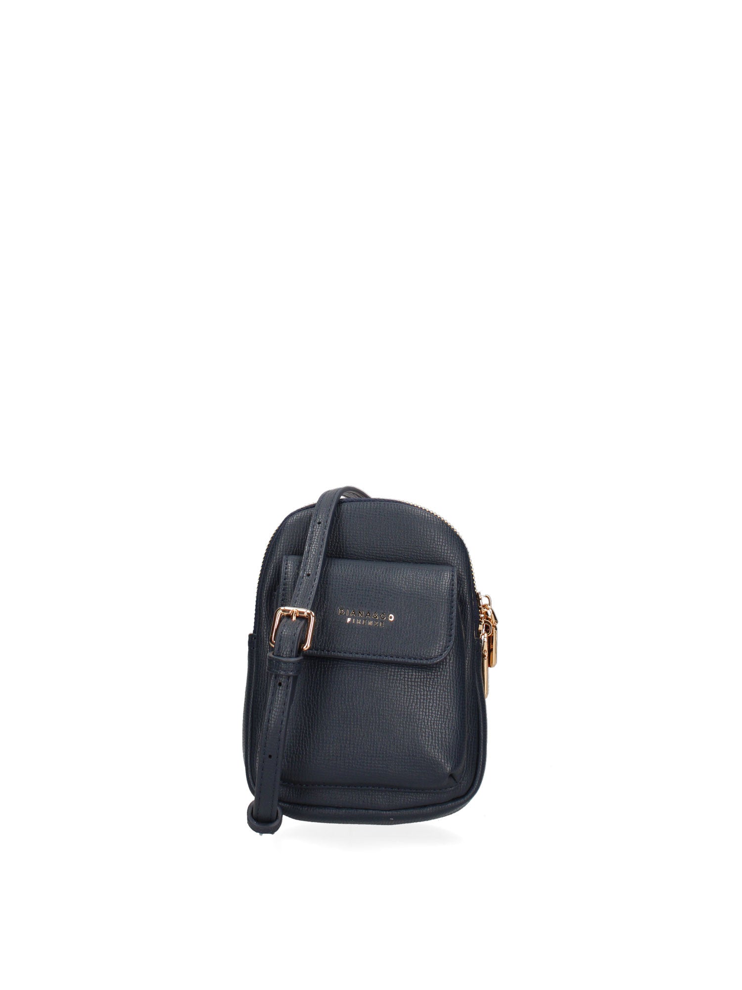 Borsa a tracolla donna Ecopelle e zip 601-1-NAVY BLUE Diana&co