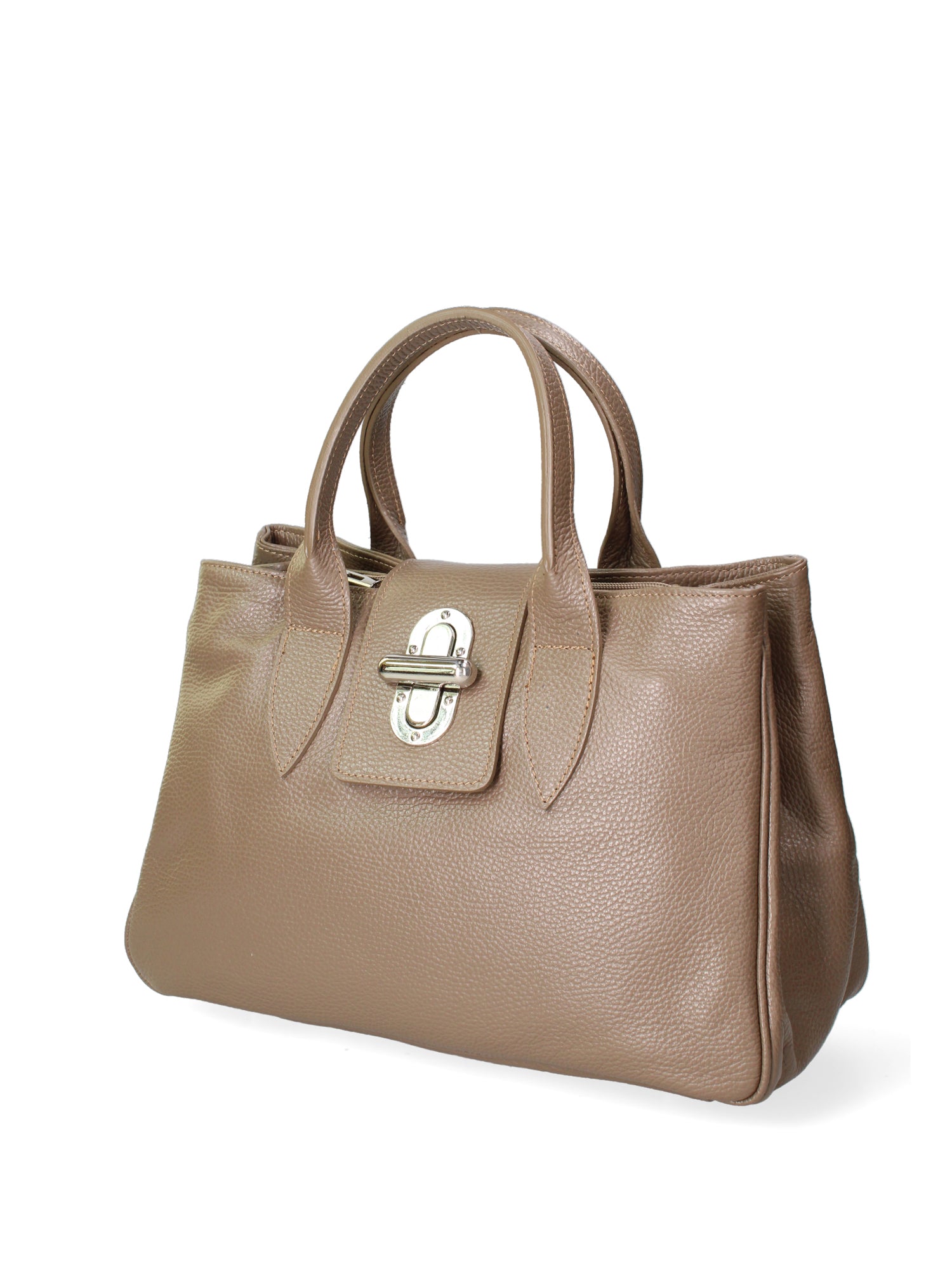 Ascoli Borsa a mano da donna Pelle stampata cocco 7718-D40 TAUPE Gave Lux
