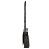 Azzurra Borsa a spalla da donna Vera pelle croco 05699-C28 NERO Gave Lux