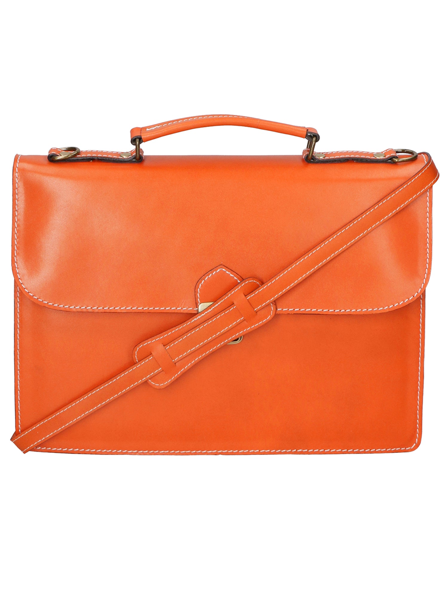 Dafne Borsa da lavoro unisex Vera pelle 7004-ARANCIONE Gave Lux