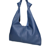 Borsa a spalla da donna 100% vera pelle 07156-D24 BLU Viola Castellani