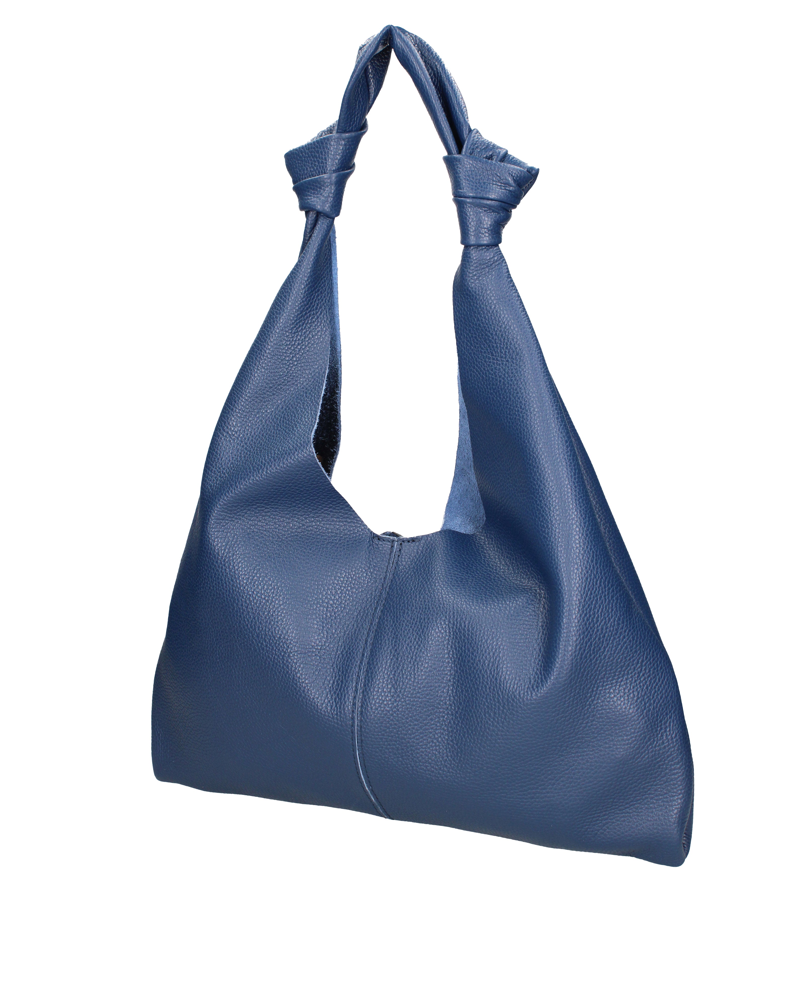 Borsa a spalla da donna 100% vera pelle 07156-D24 BLU Viola Castellani