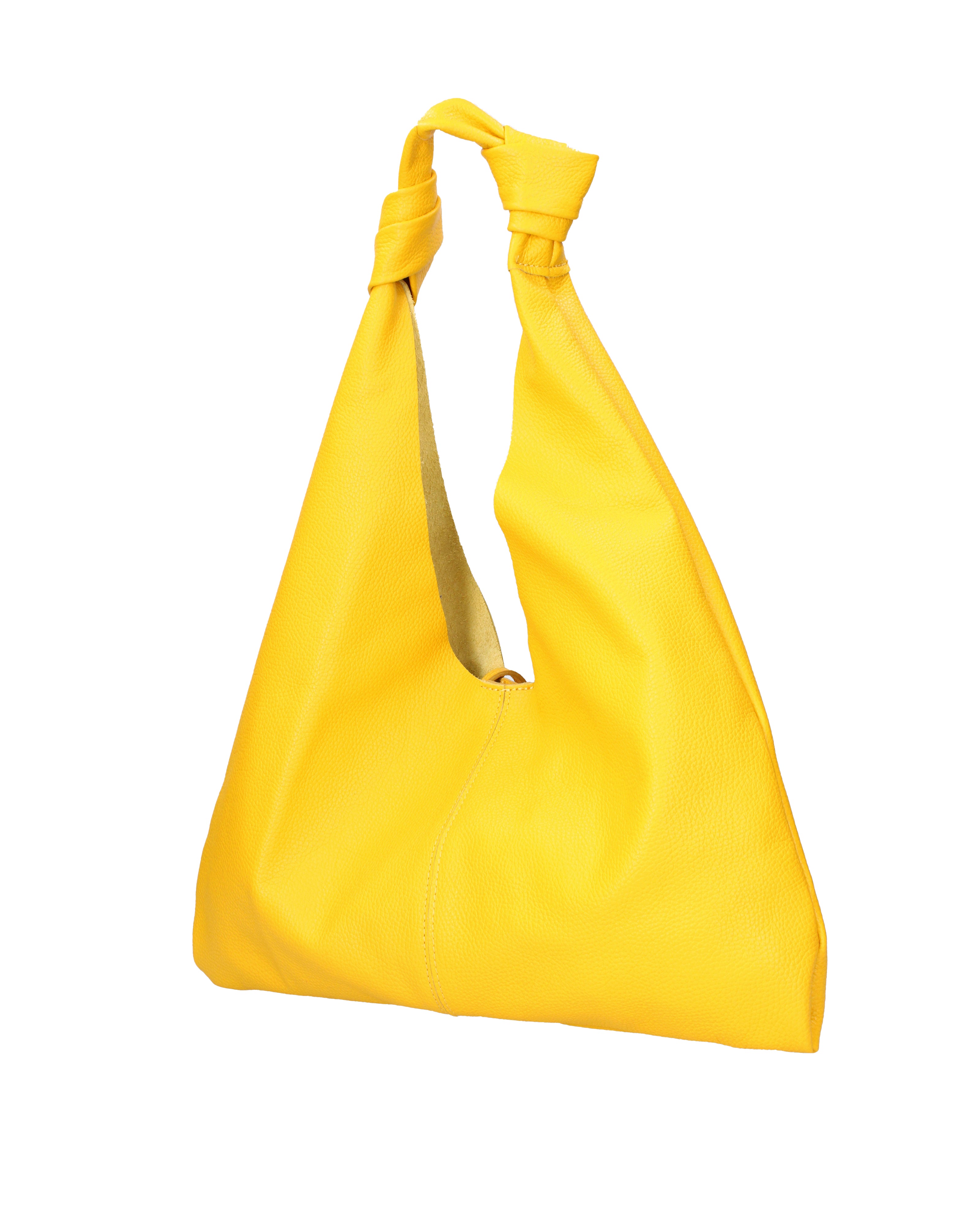 Borsa a spalla da donna 100% vera pelle 07156-D04 GIALLO Viola Castellani