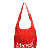 Zefira Borsa a spalla da donna Pelle Scamosciata 8630-ROSSO Gave Lux