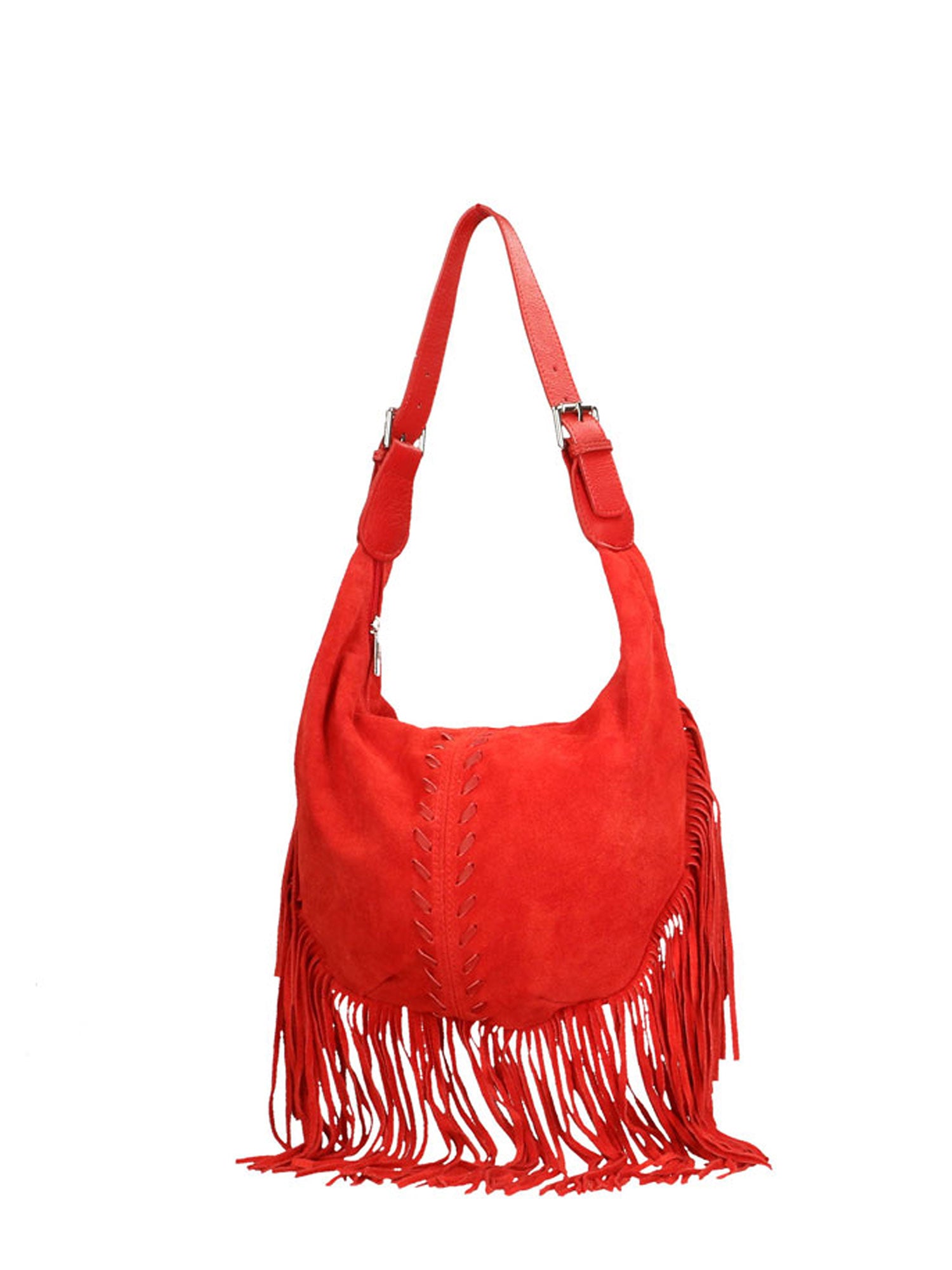 Zefira Borsa a spalla da donna Pelle Scamosciata 8630-ROSSO Gave Lux