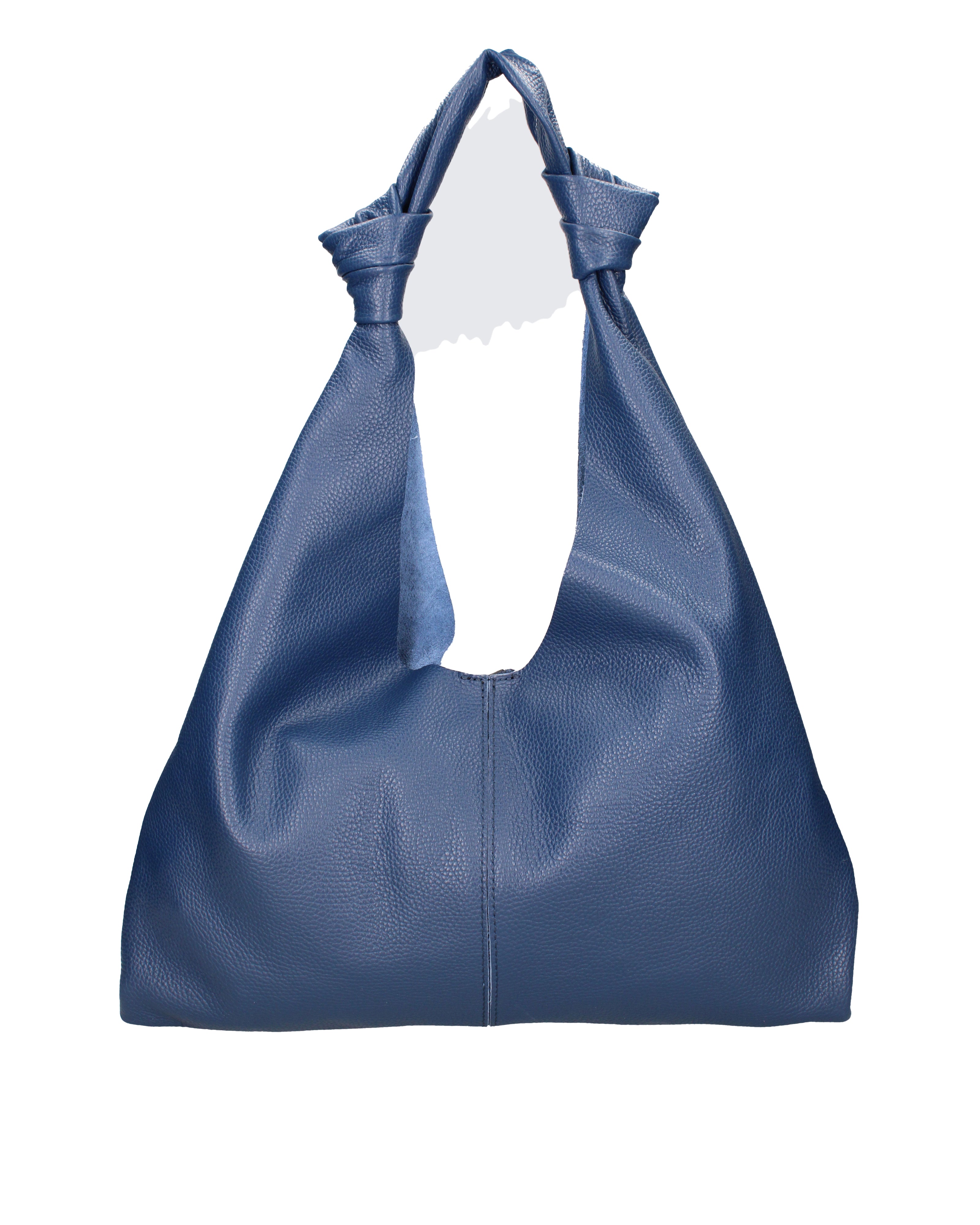 Borsa a spalla da donna 100% vera pelle 07156-D24 BLU Viola Castellani