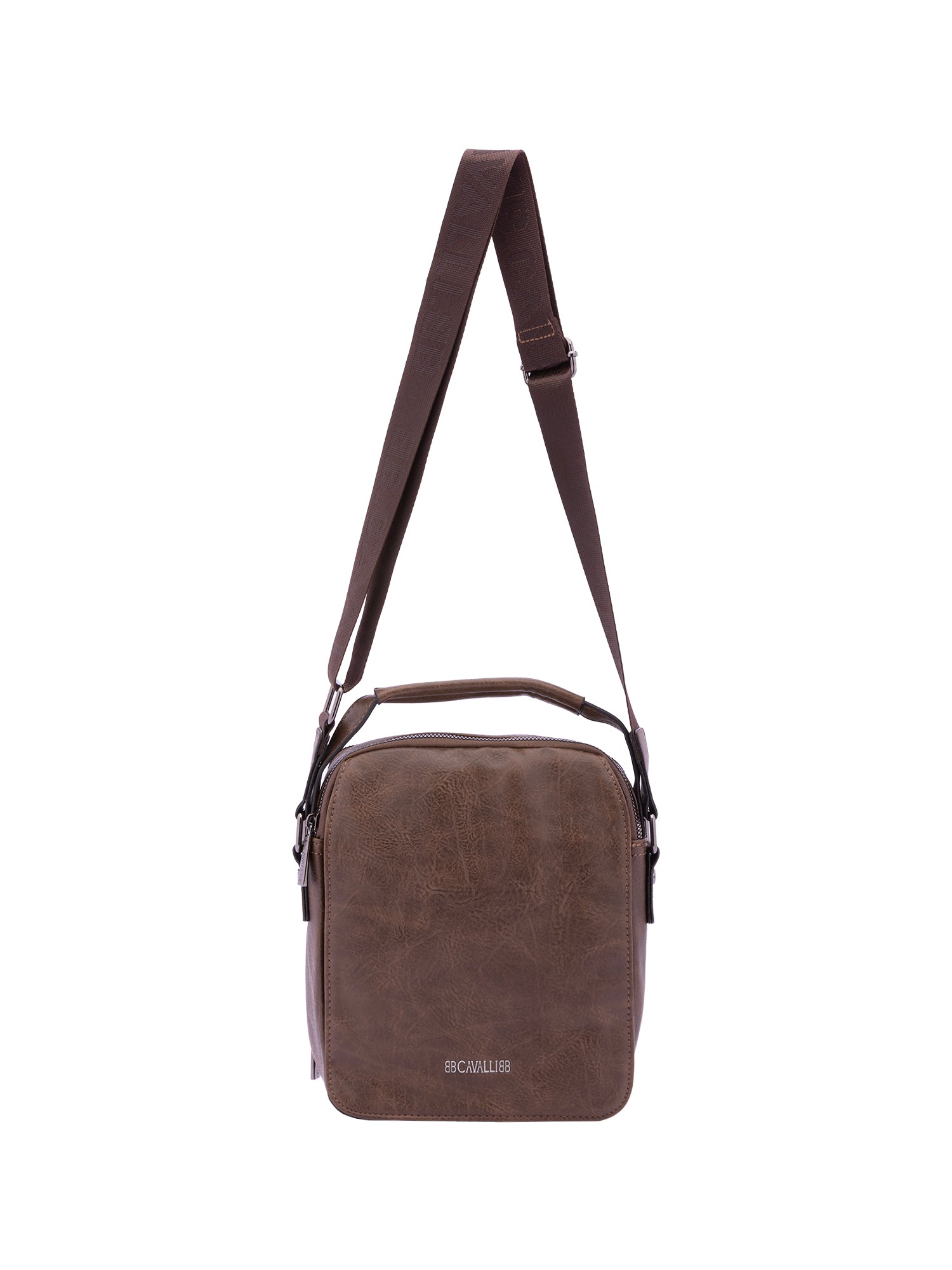 Borsa a tracolla uomo Ecopelle e poliestere BC1193-CAFFE' B Cavalli