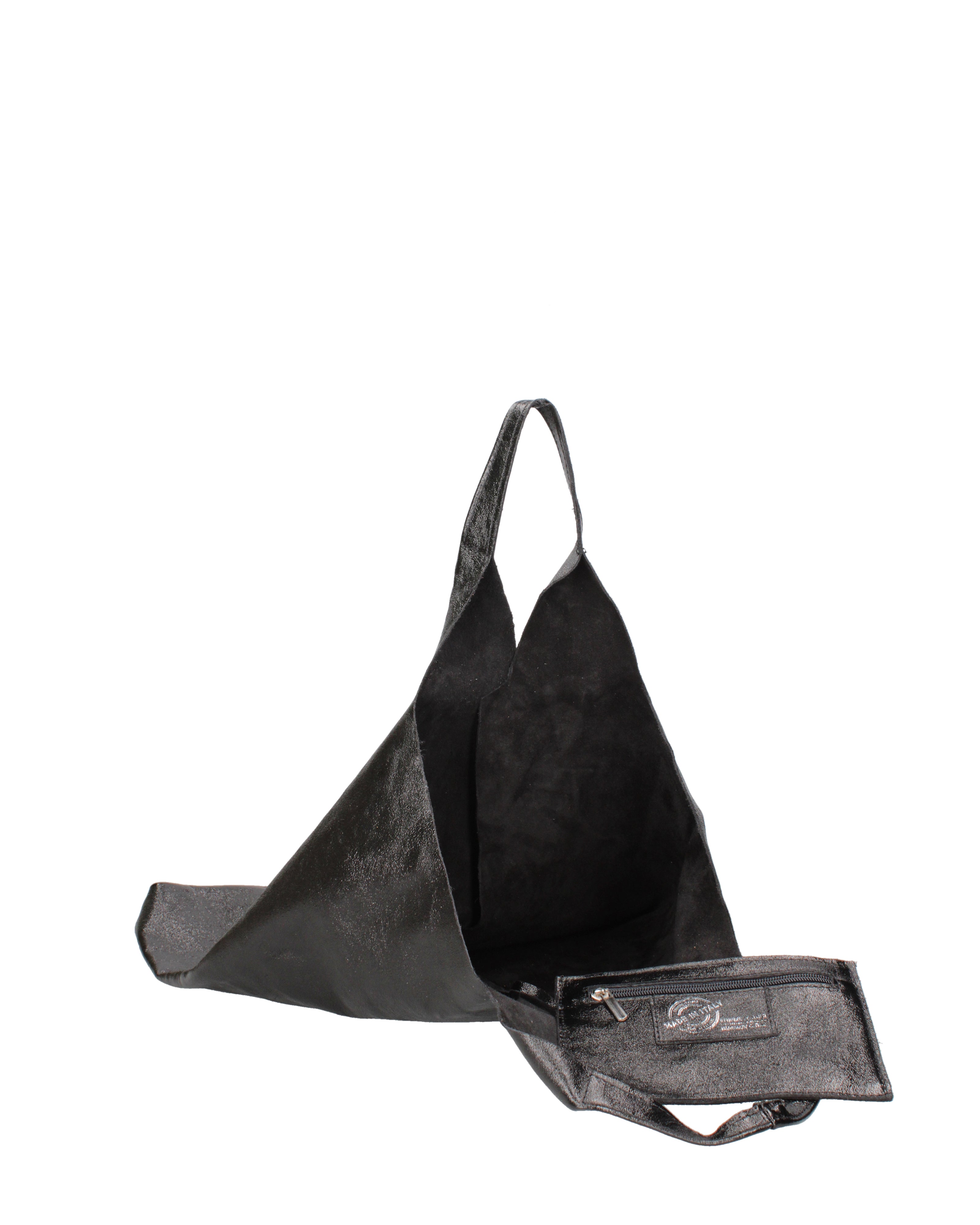 Argenta Borsa a spalla da donna Pelle laminata 05358-L022 NERO Gave Lux
