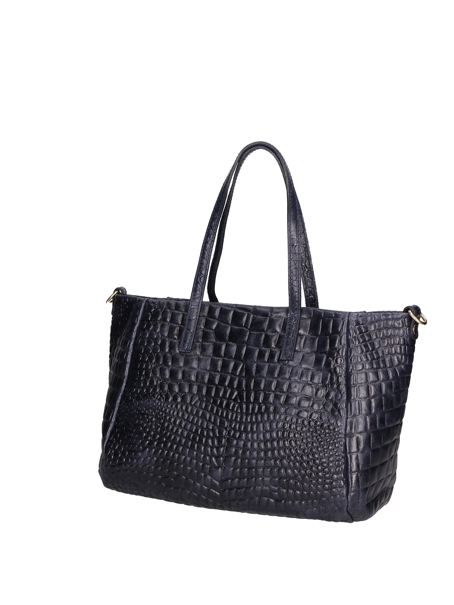 Lorella Borsa a spalla da donna Vera pelle croco 06499-013 BLU NAVY Gave Lux